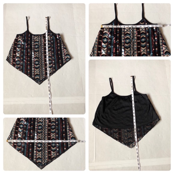 RUE21 COLORFUL SEQUINS BOHO PRINT TANK TOP/EUC - Picture 9 of 14